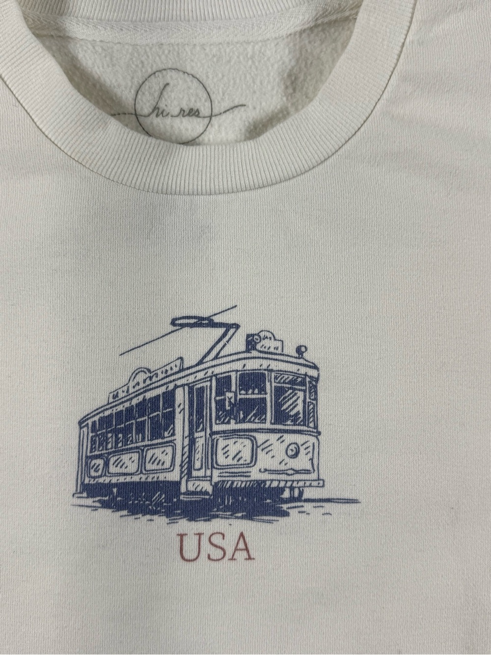 White Graphic USA Trolley Tee